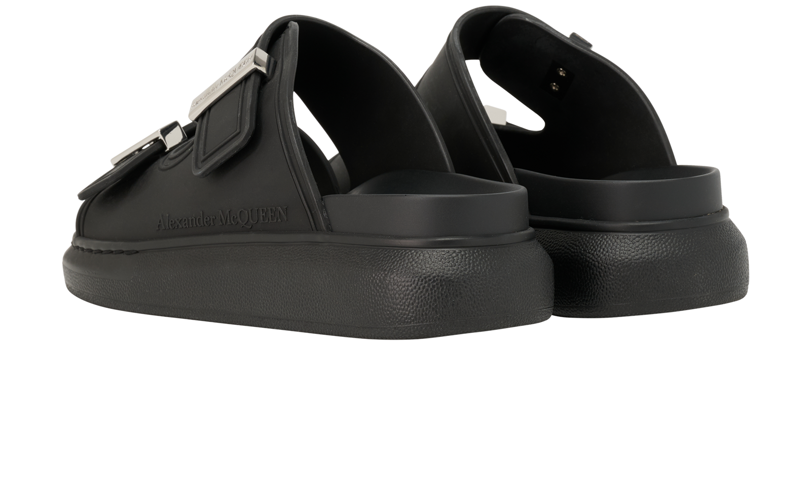 Alexander McQueen Hybrid Slides, &pound;220, Shoes, Black, Rubber, Back view