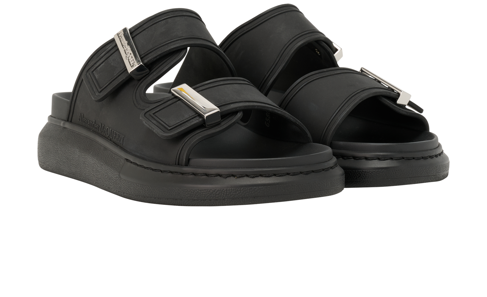 Alexander McQueen Hybrid Slides, &pound;220, Shoes, Black, Rubber, Side view