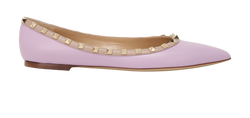 Valentino Spike Ballerina Flats, Leather, Purple, UK 8, BD/B, 3*
