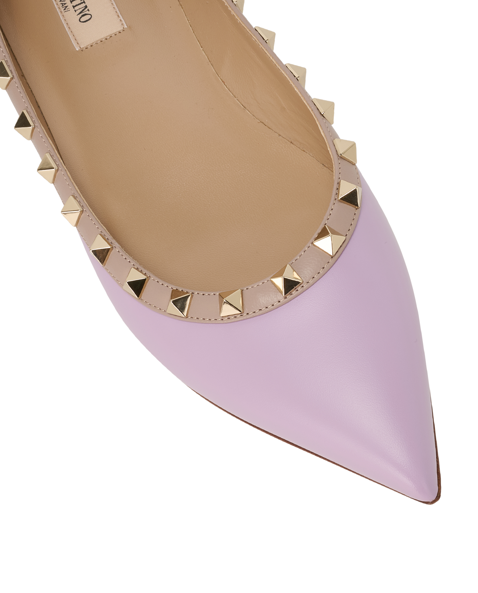 Valentino Spike Ballerina Flats, &pound;250, Shoes, Purple, Leather, Other view