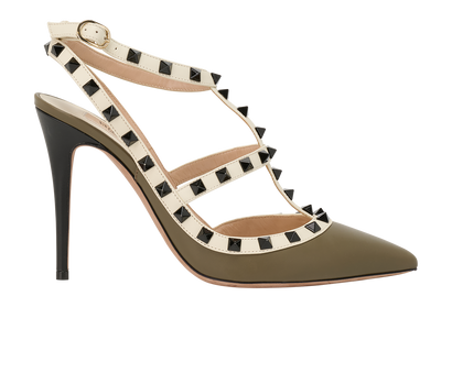 Valentino Rockstud High Heel, &pound;295, Shoes, Grey, Leather, Front view