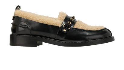 Valentino Rockstud Loafers, &pound;290, Shoes, Black, Leather, Front view