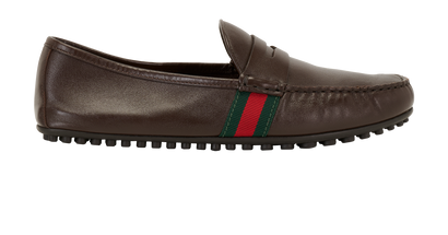 Gucci Web Loafers, &pound;295, Shoes, Brown, Leather, Front view