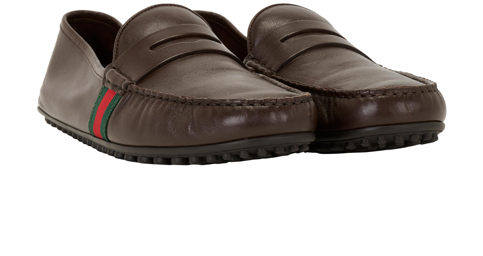 Gucci Web Loafers, &pound;295, Shoes, Brown, Leather, Side view