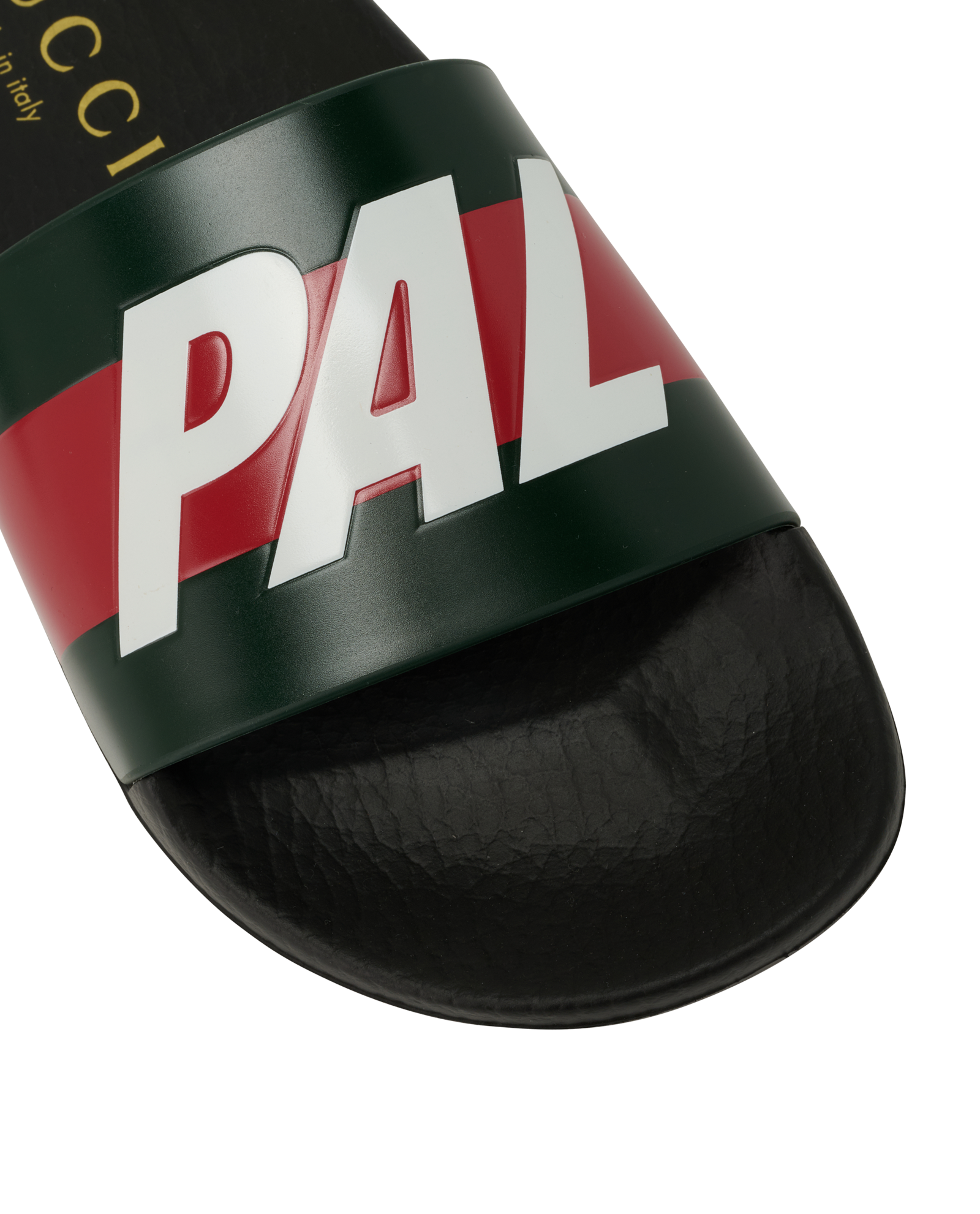 Gucci X Palace Web Slides, &pound;130, Shoes, Black/Green/Red, Rubber, Other view