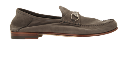 Gucci Horsebit Loafer, &pound;330, Shoes, Grey, Suede, Front view