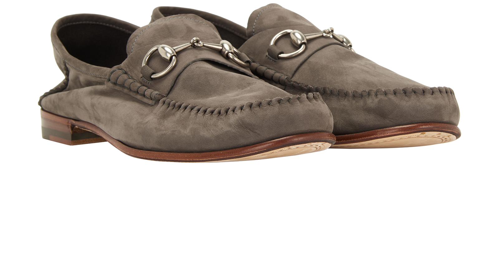 Gucci Horsebit Loafer, &pound;330, Shoes, Grey, Suede, Side view