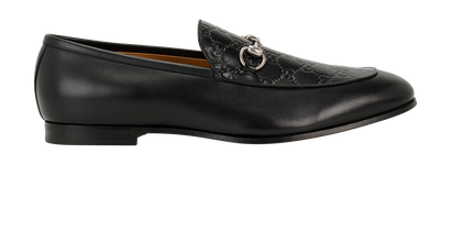 Gucci Jordy GG Loafers, &pound;375, Shoes, Black, Leather, Front view