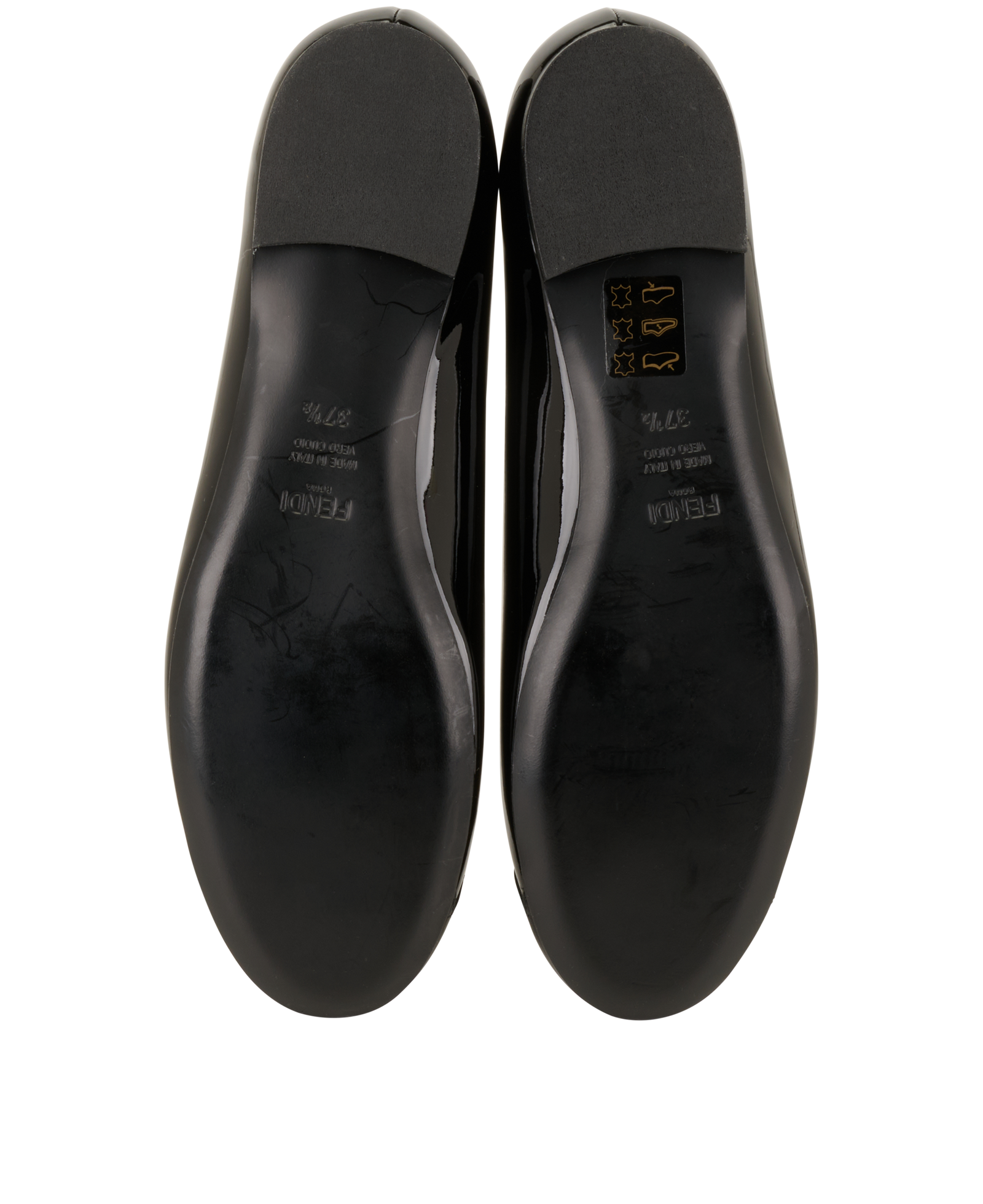 Fendi Ballet Flats, &pound;180, Shoes, Black, Patent Leather, Top view