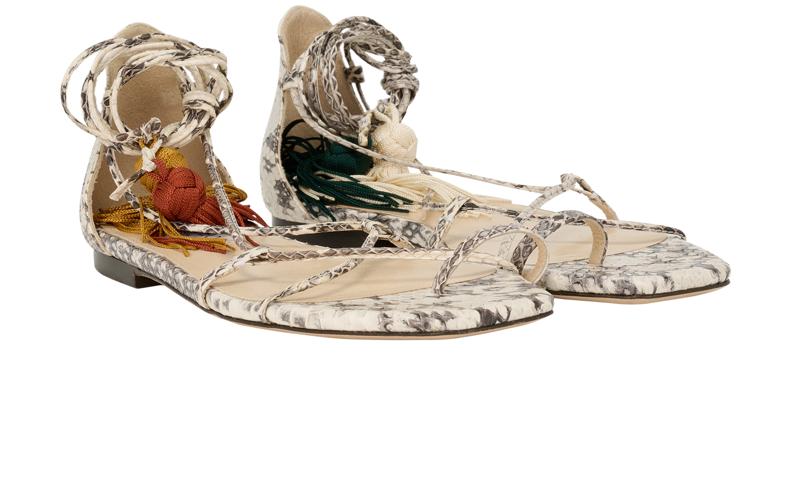Jimmy Choo Tassels Sandals, &pound;190, Shoes, Black/White, Leather, Side view