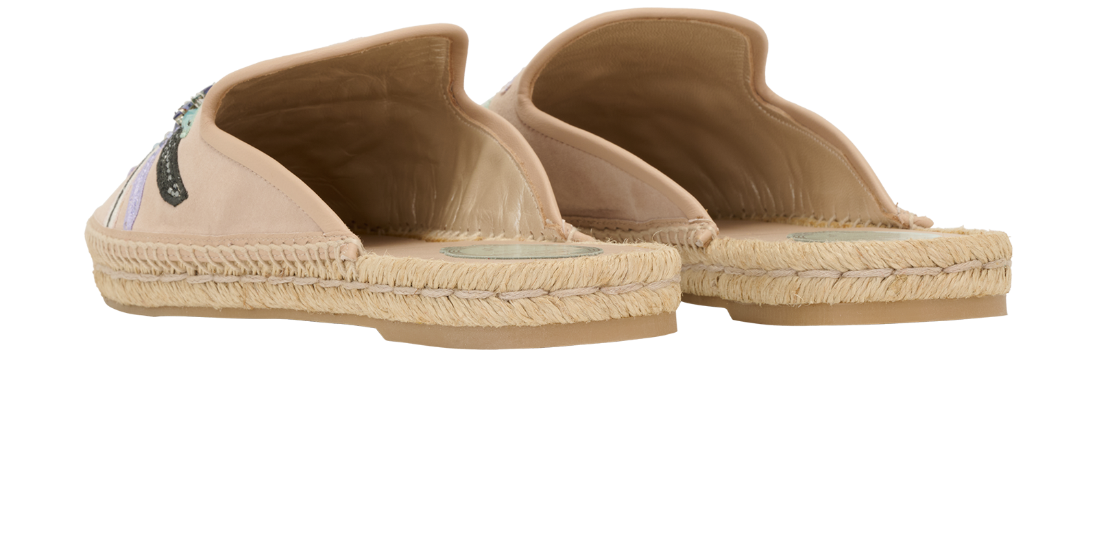Rene Caovilla Embellished Flat Mules, &pound;250, Shoes, Beige, Suede, Back view