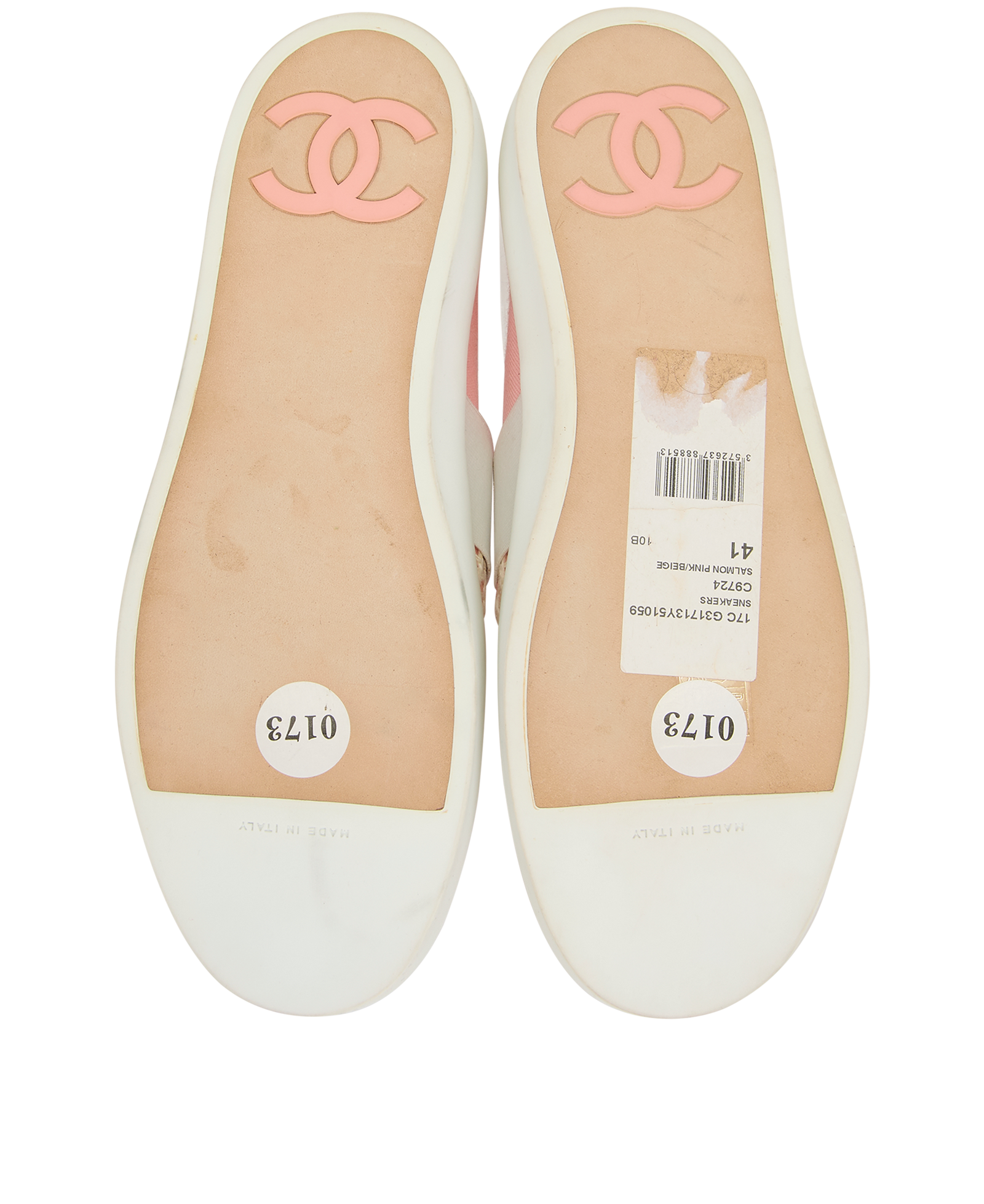 Chanel 17C Mesh Slip-On, &pound;295, Shoes, Pink, Canvas, Top view