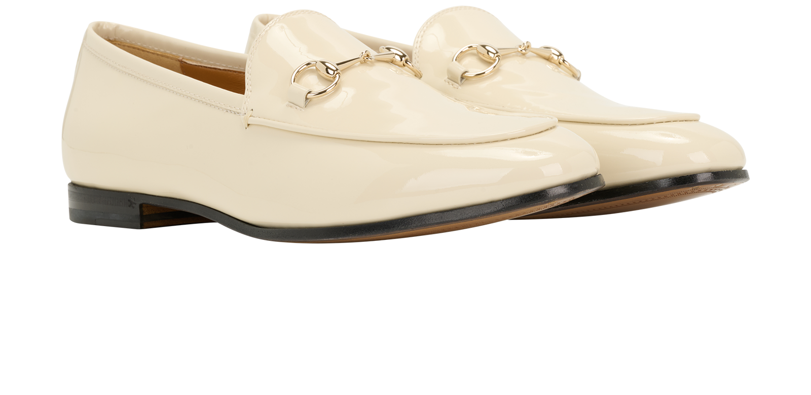Gucci Jordaan Loafers, &pound;350, Shoes, Cream, Patent Leather, Side view