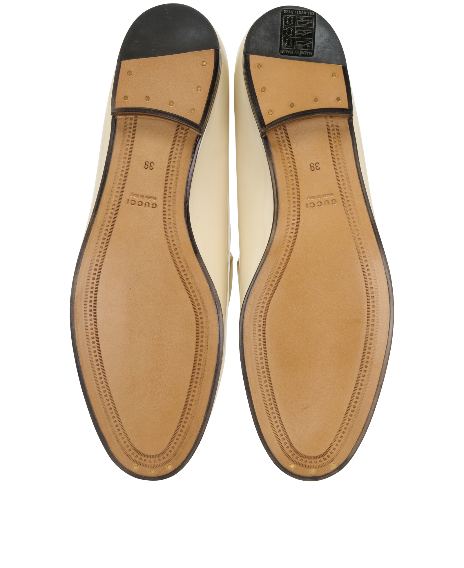 Gucci Jordaan Loafers, &pound;350, Shoes, Cream, Patent Leather, Top view