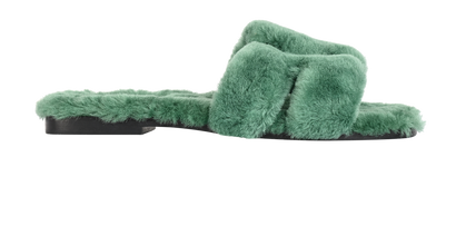 Hermes Oran Sandals, £750, Shoes, Green, Shearling, Front view