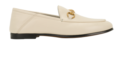 Gucci Brixton Horsebit Loafers, &pound;250, Shoes, Cream, Leather, Front view