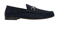 Gucci Horsebit Whipstitch Loafers, Mens, Suede, Blue, UK10.5, B/DB, 3*