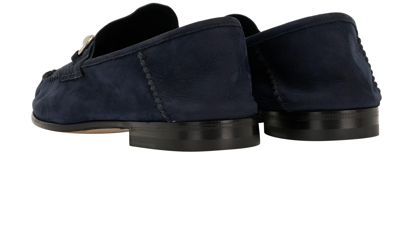 Gucci Horsebit Whipstitch Loafers, &pound;350, Shoes, Blue, Suede, Back view