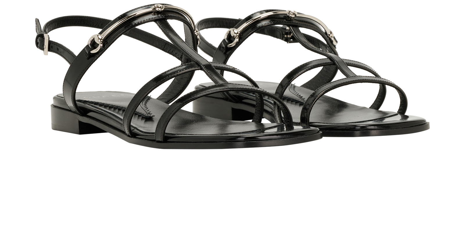 Gucci Horsebit Flat Sandals, &pound;350, Shoes, Black, Leather, Side view