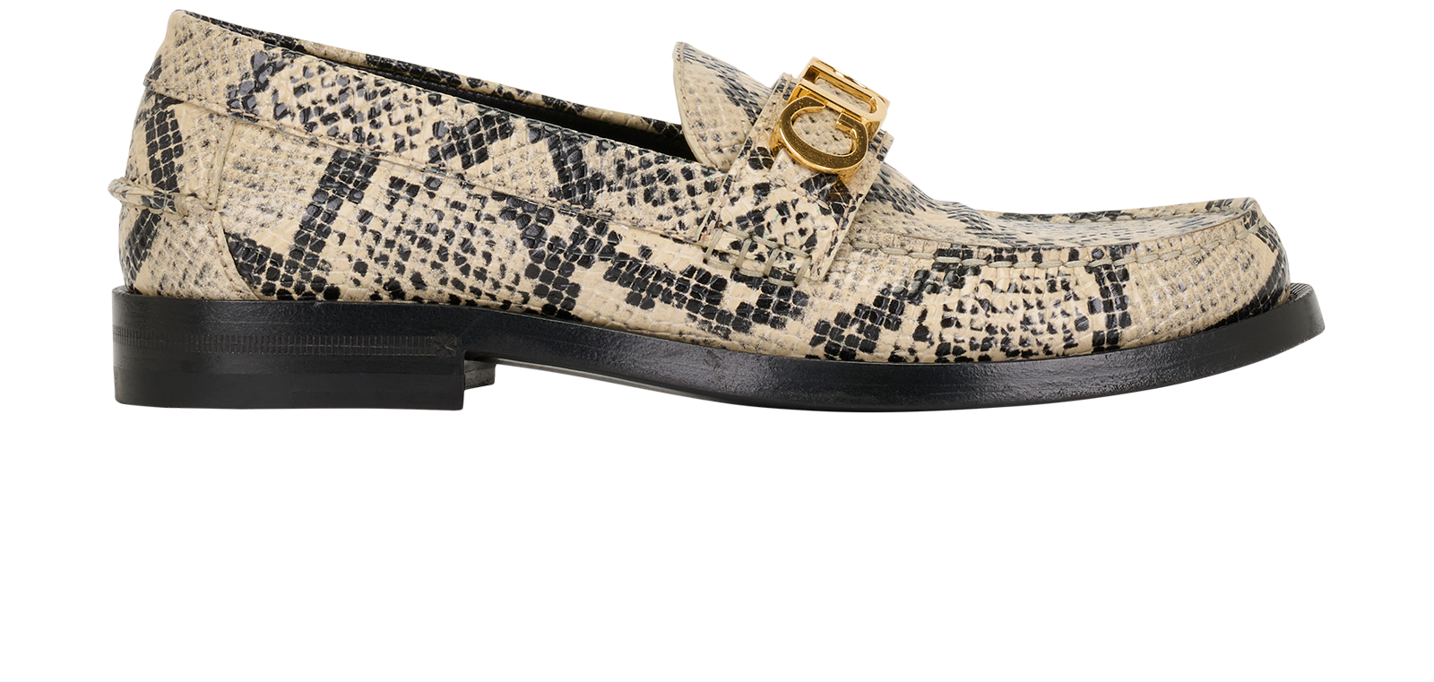 Pre-loved Gucci Faux Python Loafers - £350