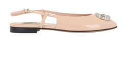 Gucci Harlow Slingback Flats, Patent Leather, Nude, UK4, DB/B, 3*