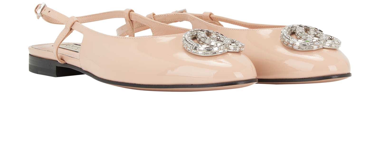 Gucci Harlow Slingback Flats, &pound;395, Shoes, Pink, Patent Leather, Side view