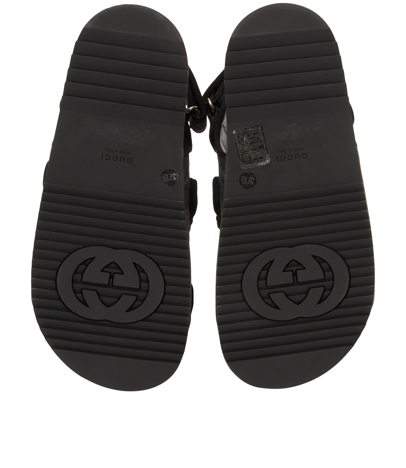 Gucci GG Double Strap Sandals, &pound;395, Shoes, Black, Canvas, Top view