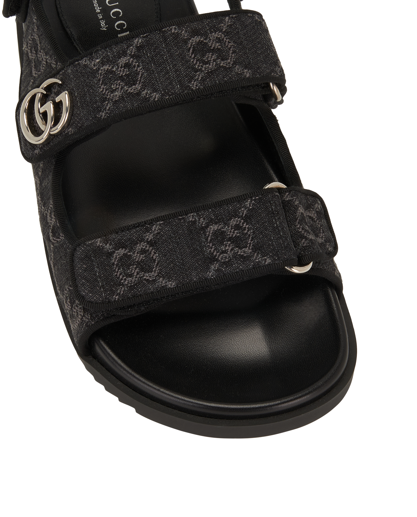 Gucci GG Double Strap Sandals, &pound;395, Shoes, Black, Canvas, Other view