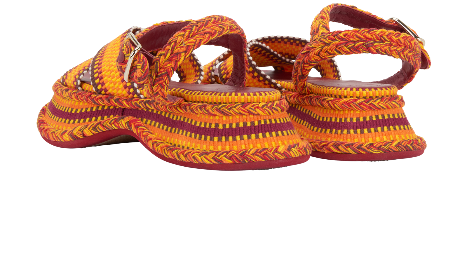 Chloe Meril Sandals, &pound;150, Shoes, Orange, Fabric/Leather, Back view