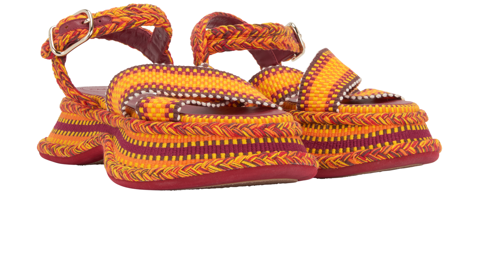 Chloe Meril Sandals, &pound;150, Shoes, Orange, Fabric/Leather, Side view
