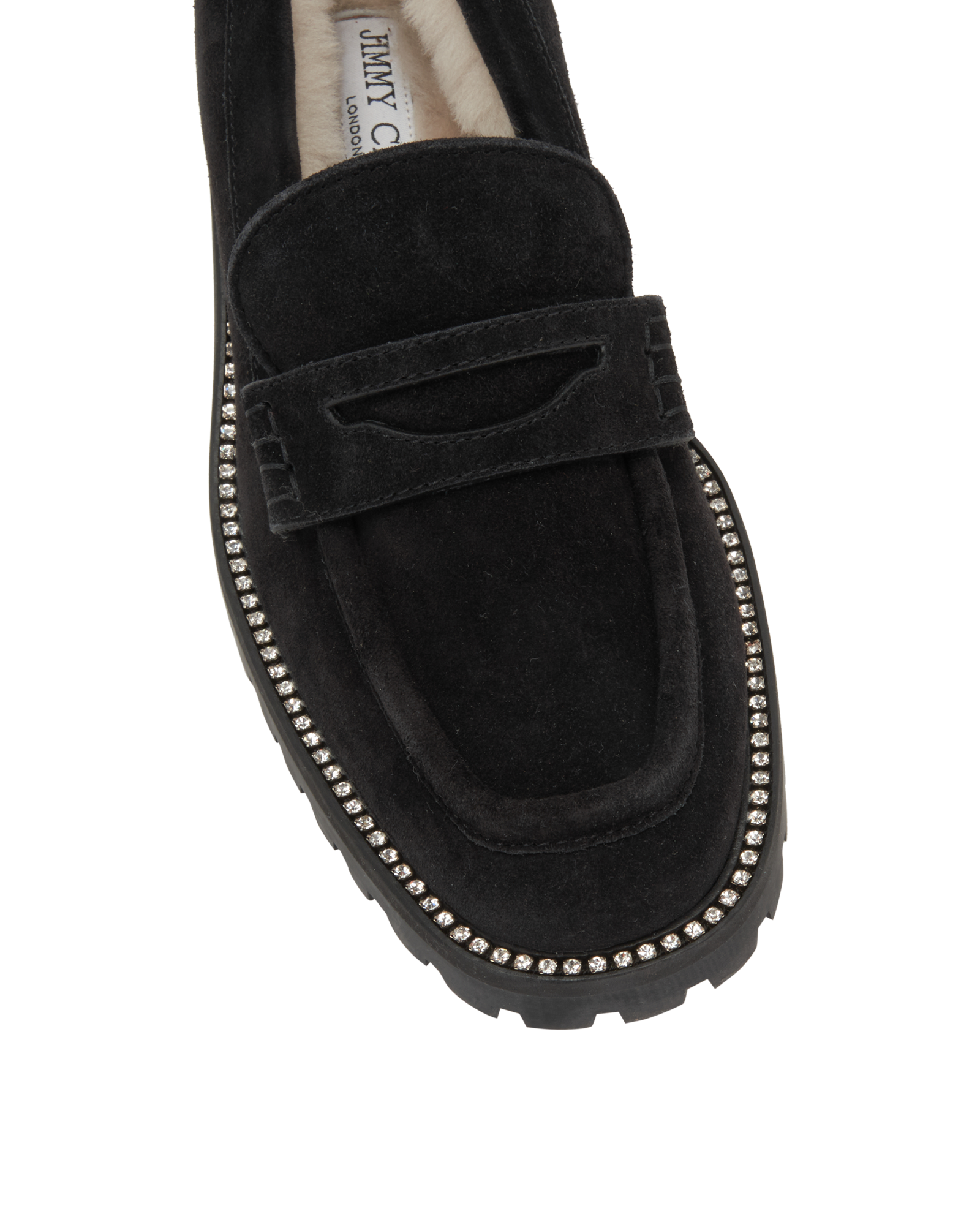 Jimmy Choo Deanna Loafers, &pound;220, Shoes, Black, Shearling/Suede, Other view