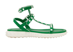 Valentino Rockstud Sandals, Suede, Green, UK6, B/DB/RCT, 2*