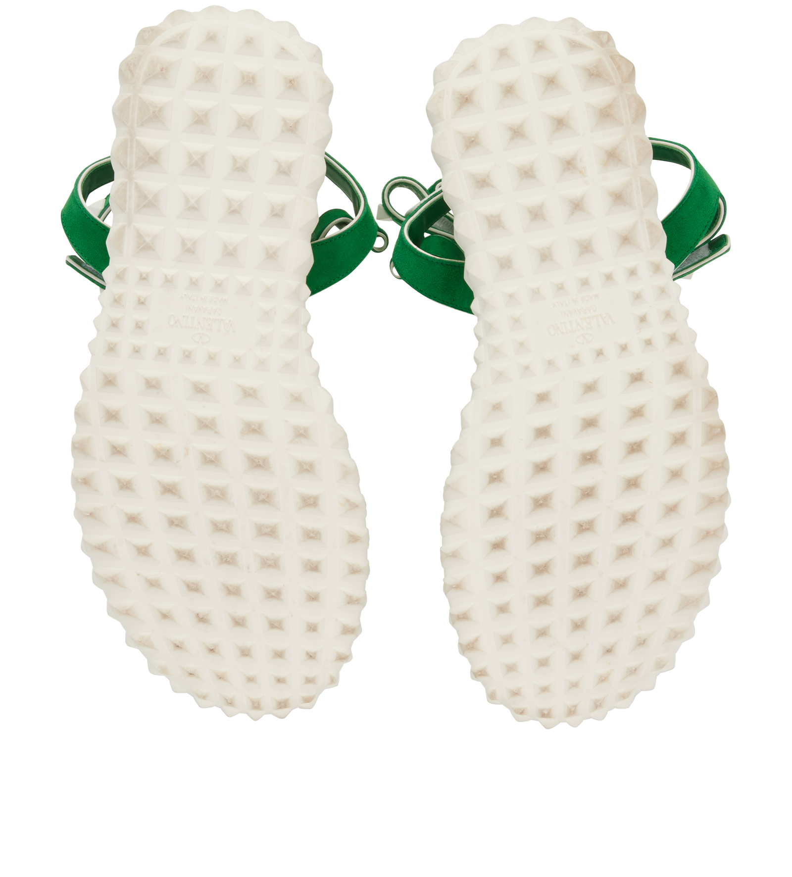 Valentino Rockstud Sandals, &pound;180, Shoes, Green, Suede, Top view