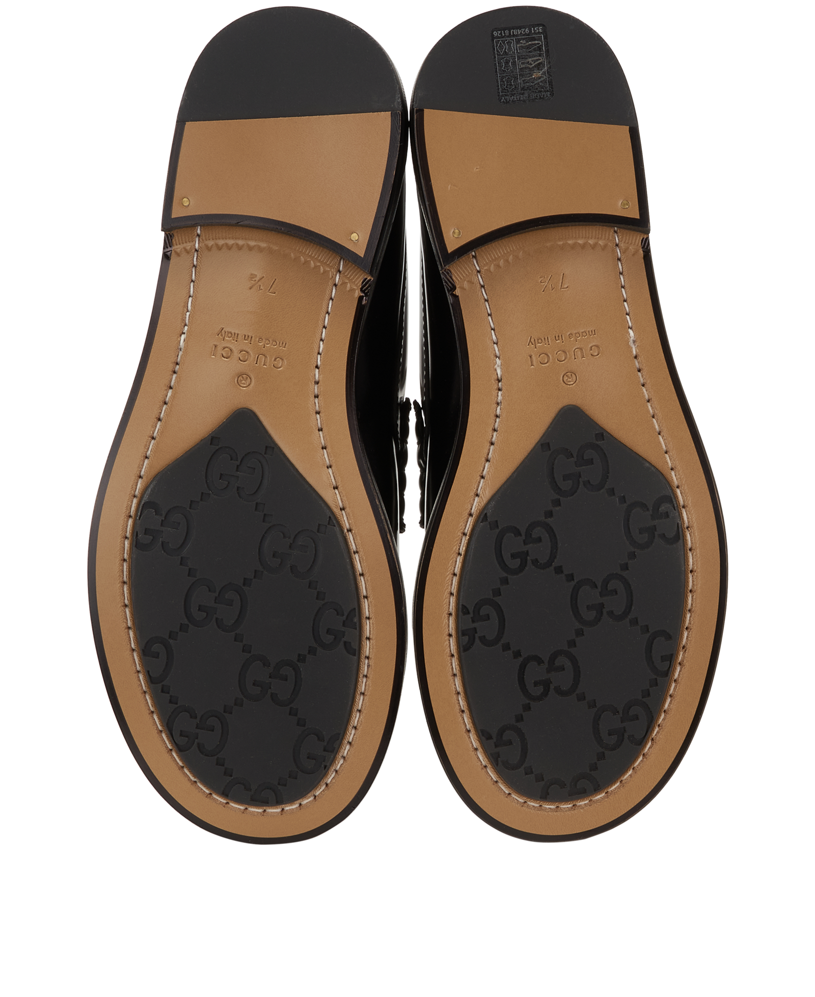 Gucci GG Brushed Loafers, &pound;350, Shoes, Black, Leather, Top view