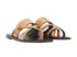 Saint Laurent Culver Slide Sandals, &pound;270, Shoes, Beige/Black, Leather, Side view