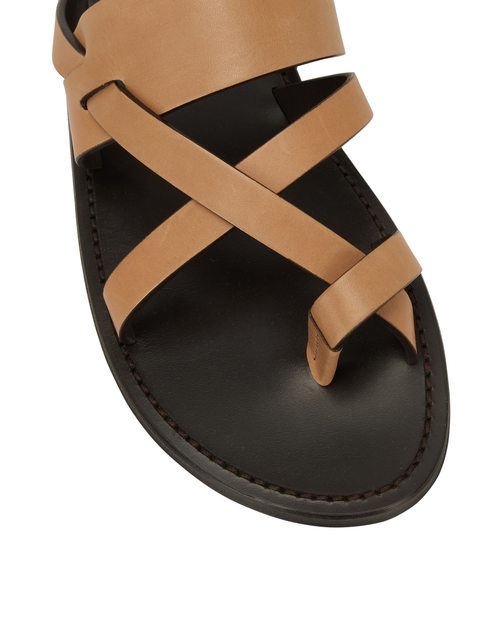 Saint Laurent Culver Slide Sandals, &pound;270, Shoes, Beige/Black, Leather, Other view