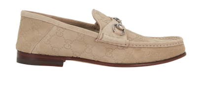 Gucci Horsebit Loafers, &pound;320, Shoes, Beige, Suede, Front view