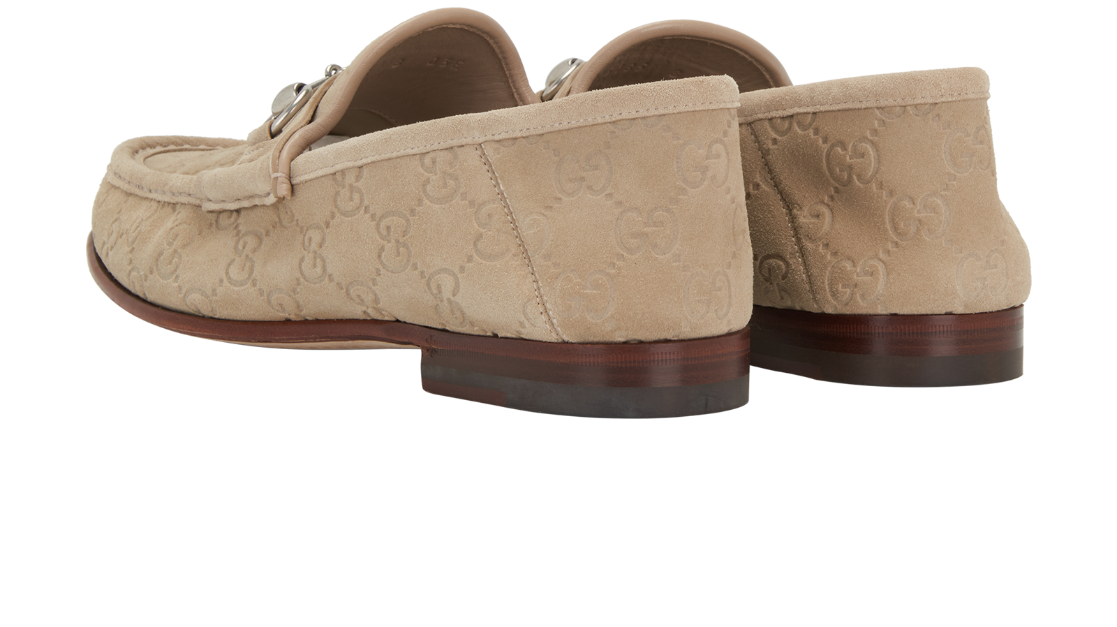 Gucci Horsebit Loafers, &pound;320, Shoes, Beige, Suede, Back view