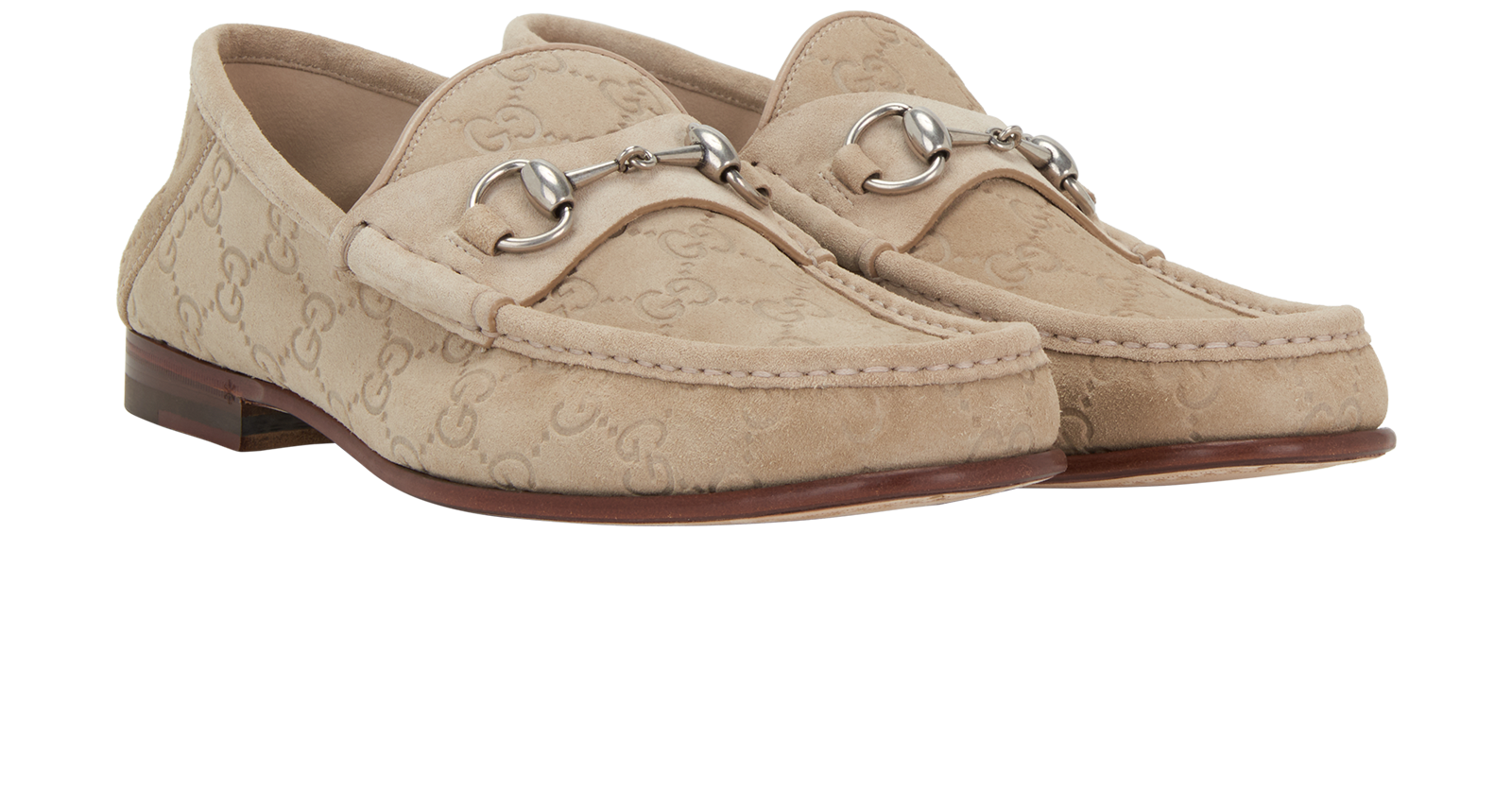 Gucci Horsebit Loafers, &pound;320, Shoes, Beige, Suede, Side view