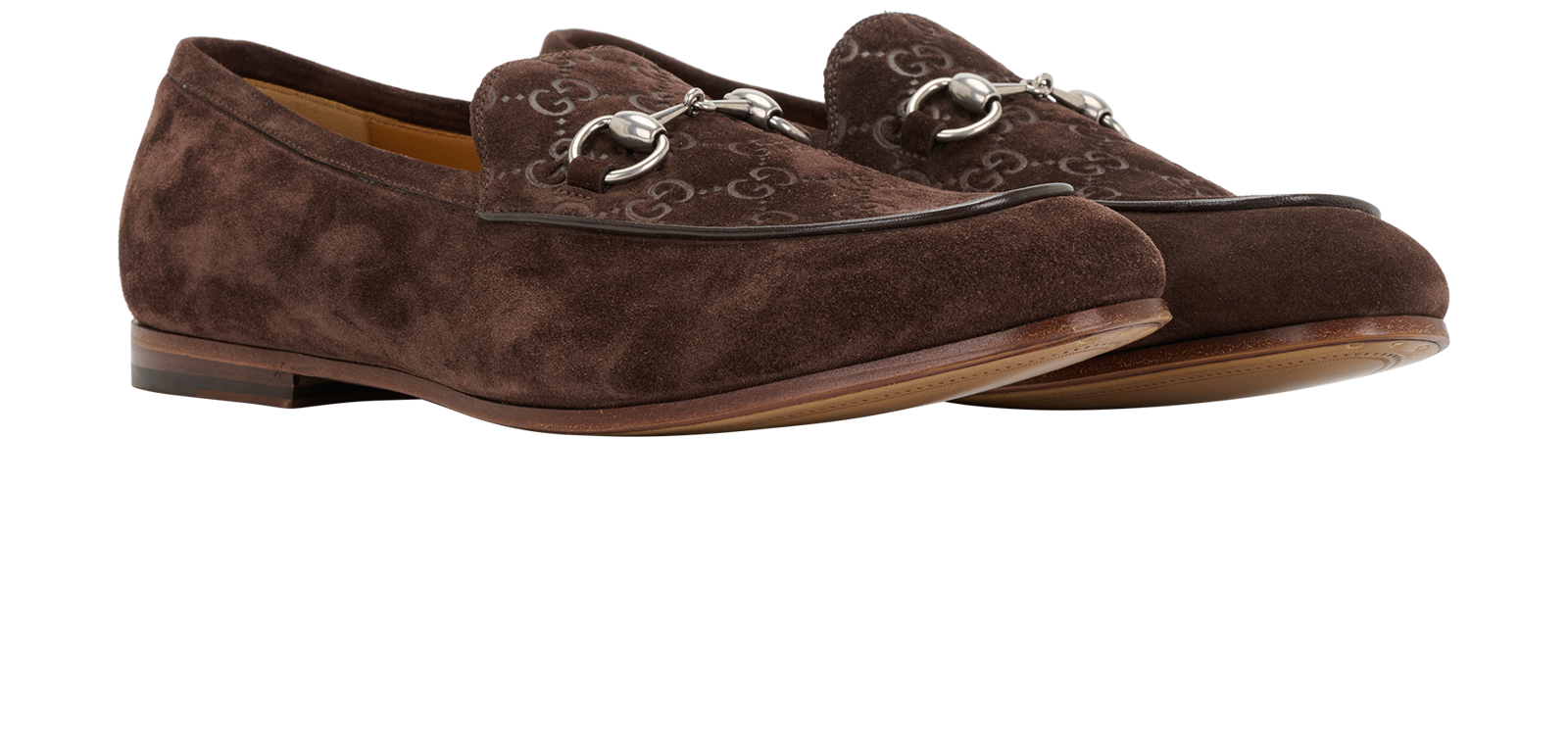 Gucci GG Horsebit Loafers, &pound;350, Shoes, Brown, Suede, Side view
