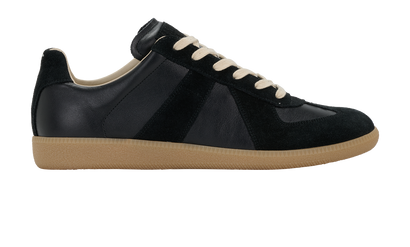 Maison Margiela Replica Trainers, &pound;320, Shoes, Black, Leather, Front view