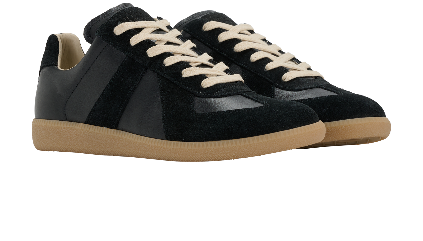Maison Margiela Replica Trainers, &pound;320, Shoes, Black, Leather, Side view