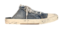 Balenciaga Paris Distressed Denim Mules, Fabric, UK6, 3*