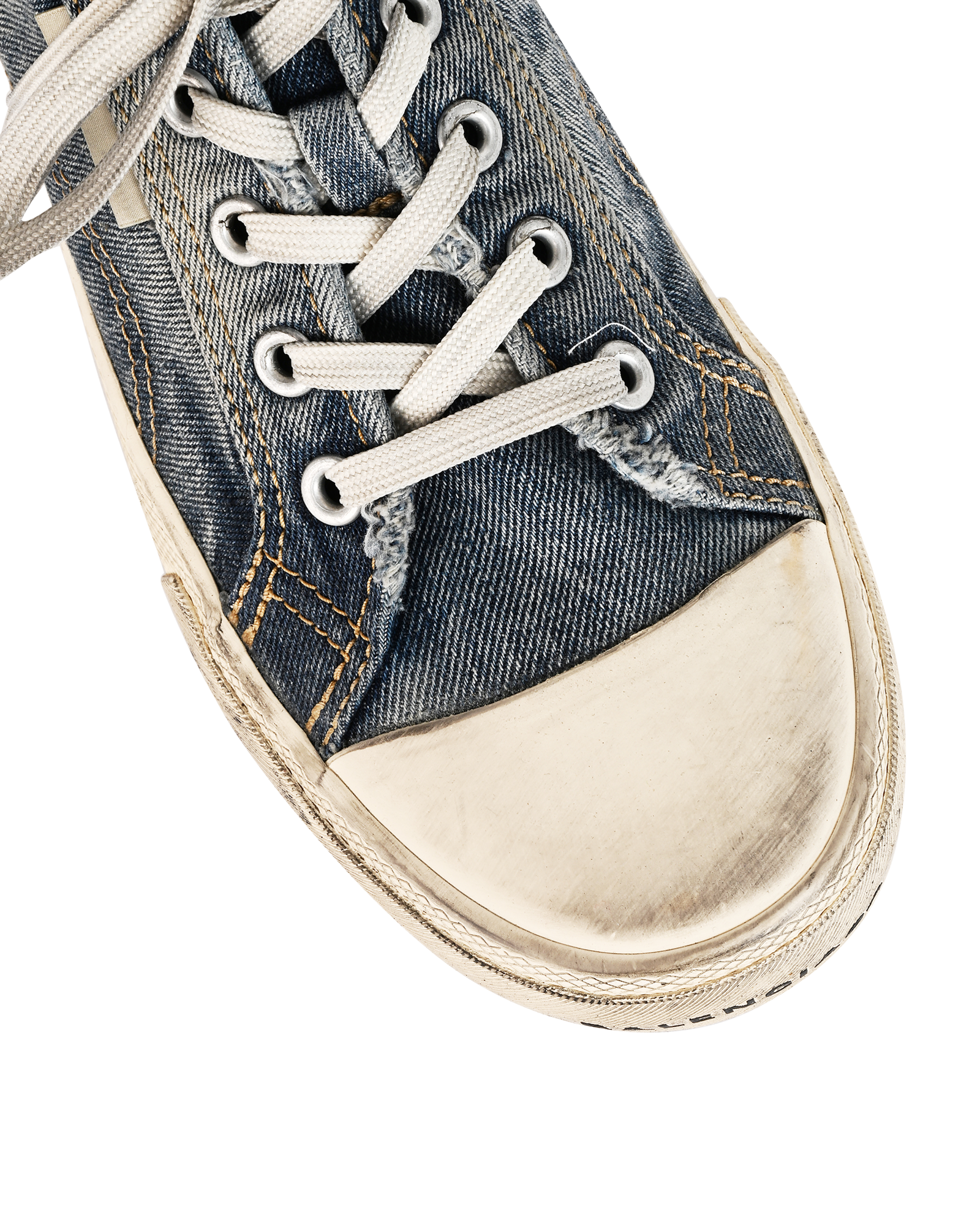 Balenciaga Paris Distressed Denim Mules, &pound;250, Shoes, Blue, Denim/Fabric, Other view