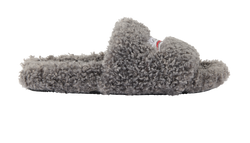 Balenciaga Campaign Logo Slippers, Shearling, Grey, UK4, 3*