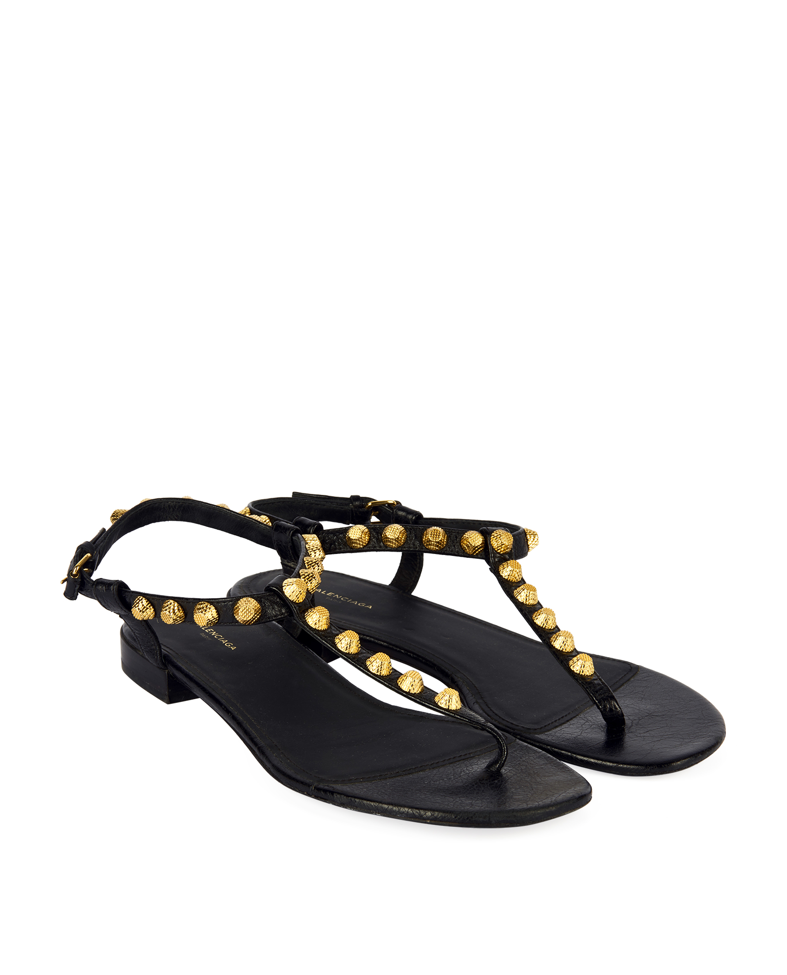 Balenciaga studded flat on sale sandals