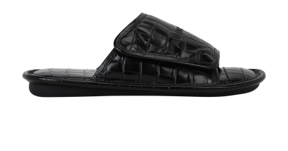 Balenciaga Croc-Embossed Slides, front view
