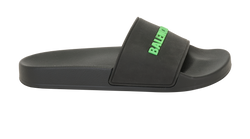 Balenciaga Pool Slides, Rubber, Black/Green, UK5, DB/B, 3*