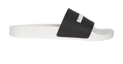 Balenciaga Pool Slides, Rubber, Black/White, UK4, DB/B, 3*