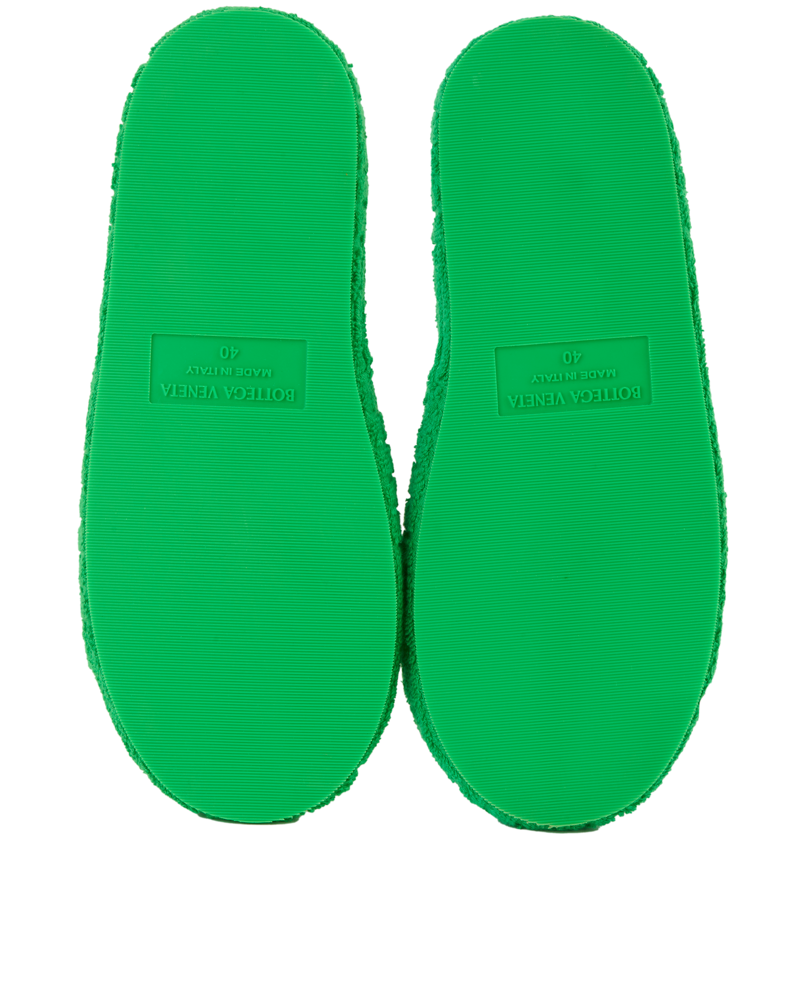 Bottega Veneta Resort Sliders, &pound;150, Shoes, Green, Fabric, Top view